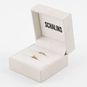 Wedding rings, a pair, Schalins, 18K gold with brilliant-cut diamonds.