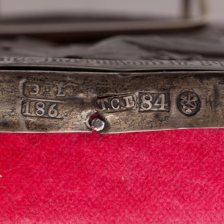 IKON, tempera på pannå samt silverrisa 1865, S:t Petersburg.