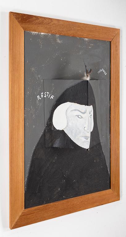 ERNESTO TATAFIORE, mixed media on panel. Signed Tatafiore.