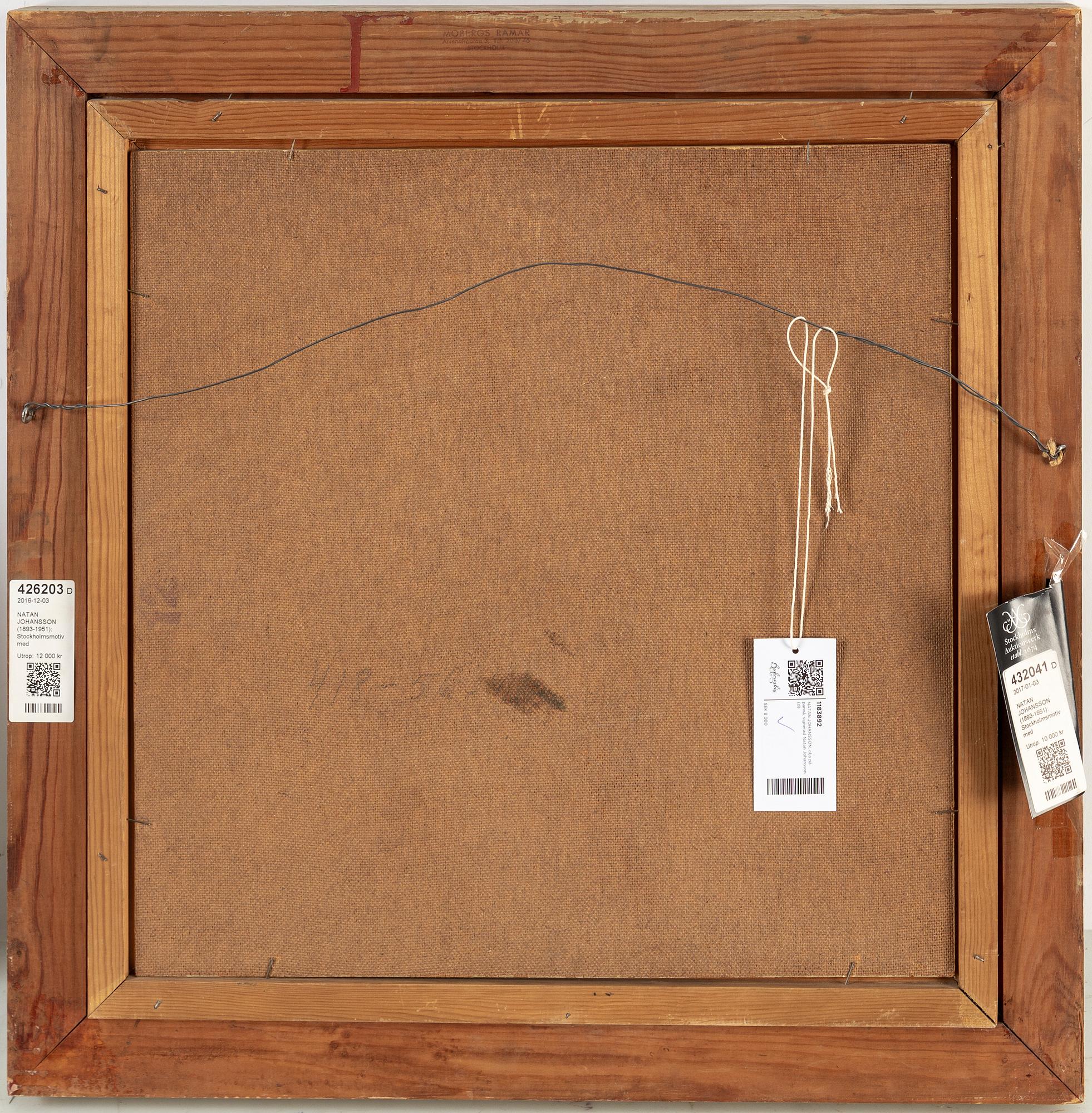 NATAN JOHANSSON, oil on board, signed.