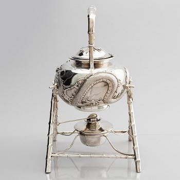 Teservis, fem delar, silver. Wang Hing & Co, Hong Kong & Canton.