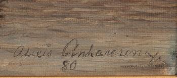 ALEXIS ANKARCRONA, olja på uppfordrad duk. Signerad och daterad -80.