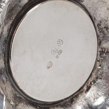 KAFFESERVIS, 3 delar, silver, svenska importstämplar, total vikt ca 660 cm.