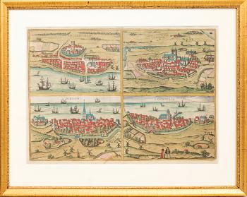 Georg Braun & Franz Hogenberg, Fyra skånska städer.