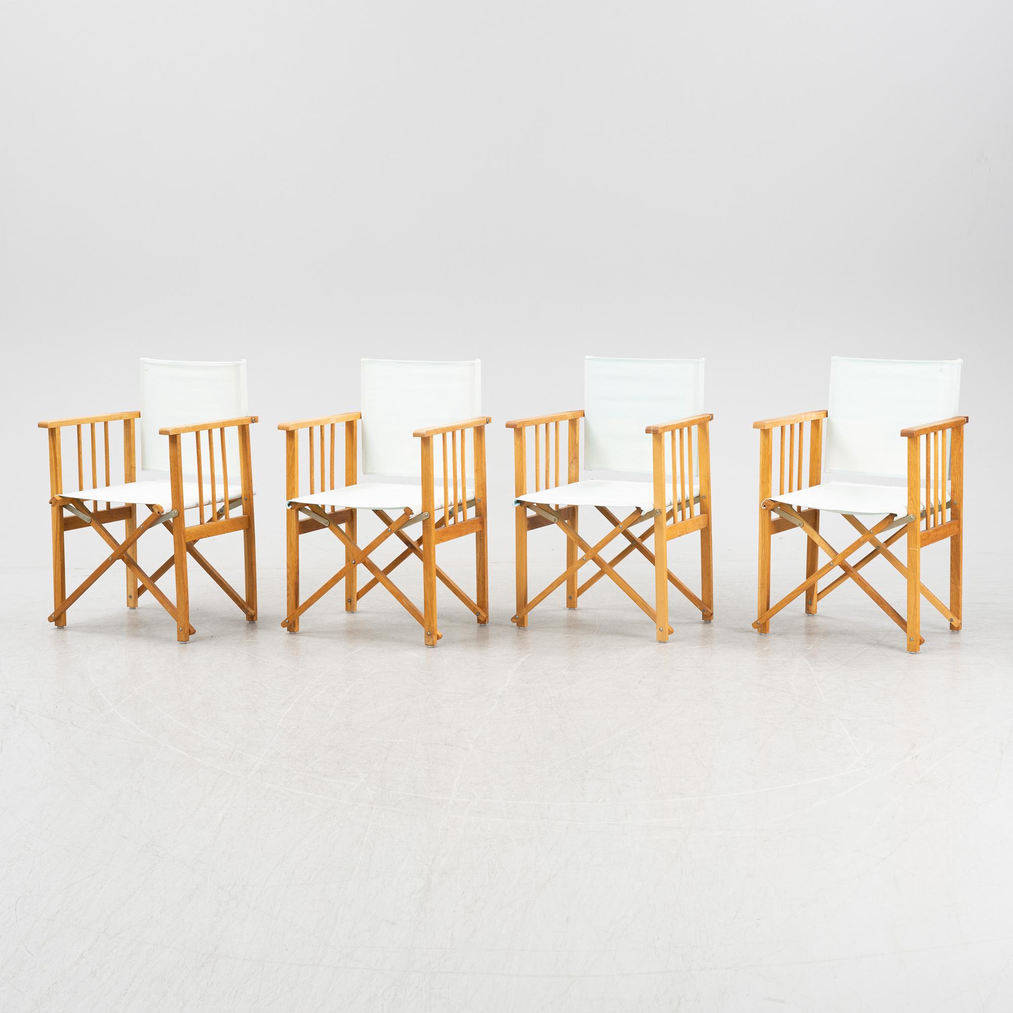 A set of four director's chairs from Hyllinge Möbler, Danmark.
