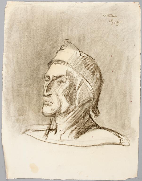 HARALD FALKMAN, ARKITEKTURRITNINGAR, ca 20 st samt, AKADEMITECKNINGAR, 4 ST, sign, dat tidigt 1900-tal.