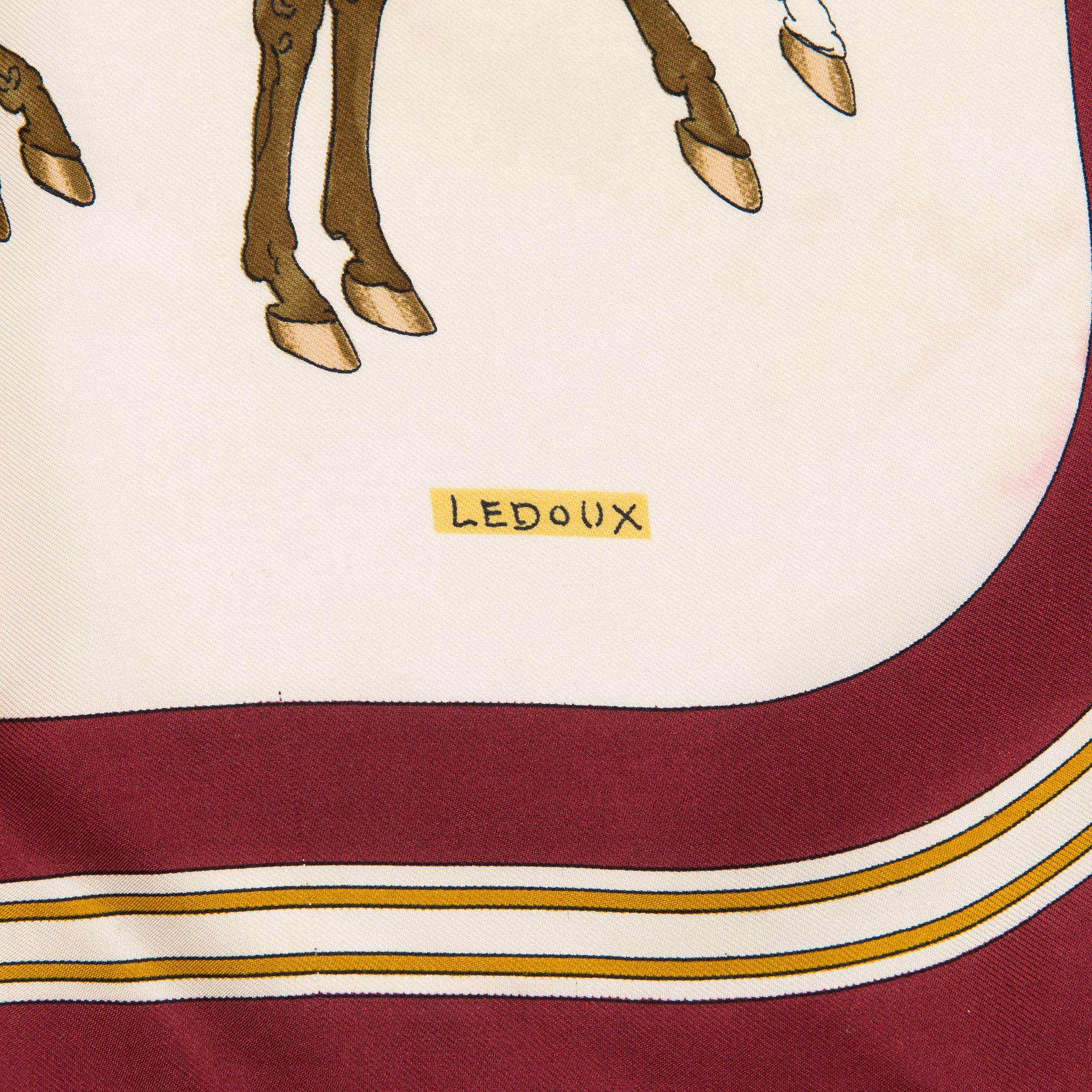 Hermès, scarfar, 2 st, "Coach & Saddle" och "Les Voitures a Transformation".