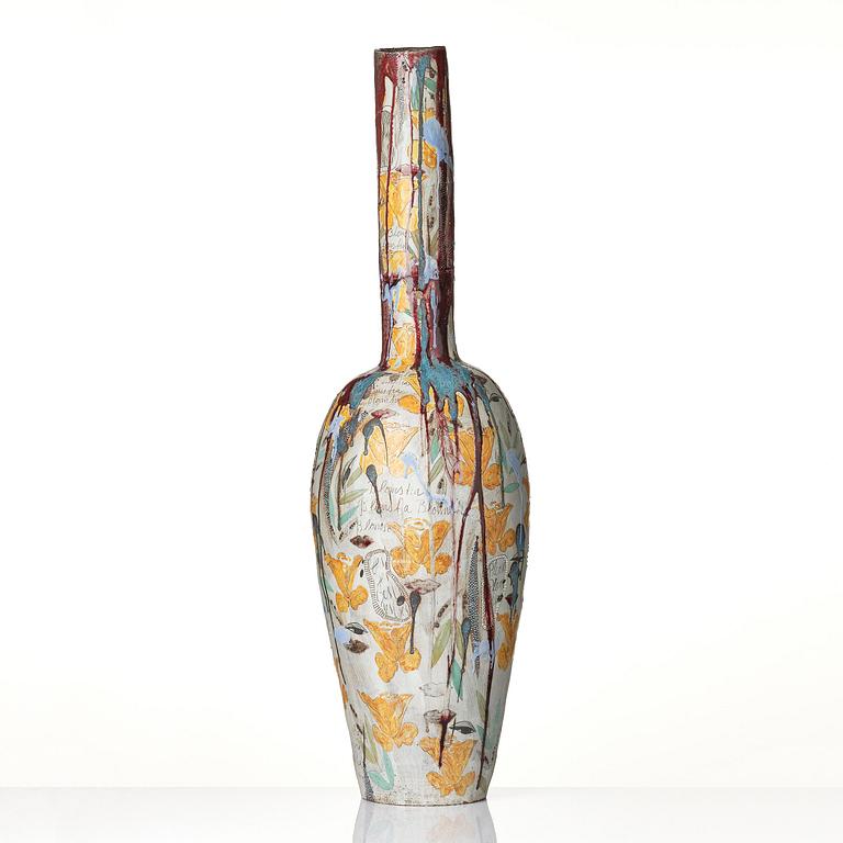 Eva Bengtsson, a stoneware floor vase "Blomstra", own studio, Frillesås, 2016.