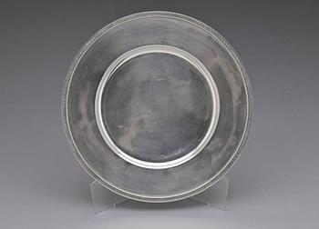 TALLRIK, sterling silver, Borgila, Stockholm 1959. Vikt ca 614 g.