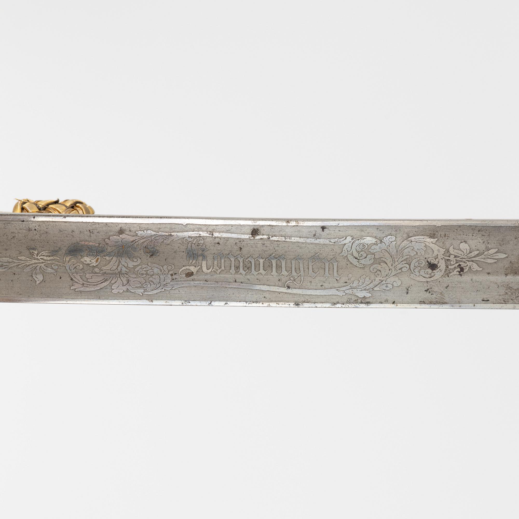 A Swedish officer's sabre, end of the 19th century, with scabbard.