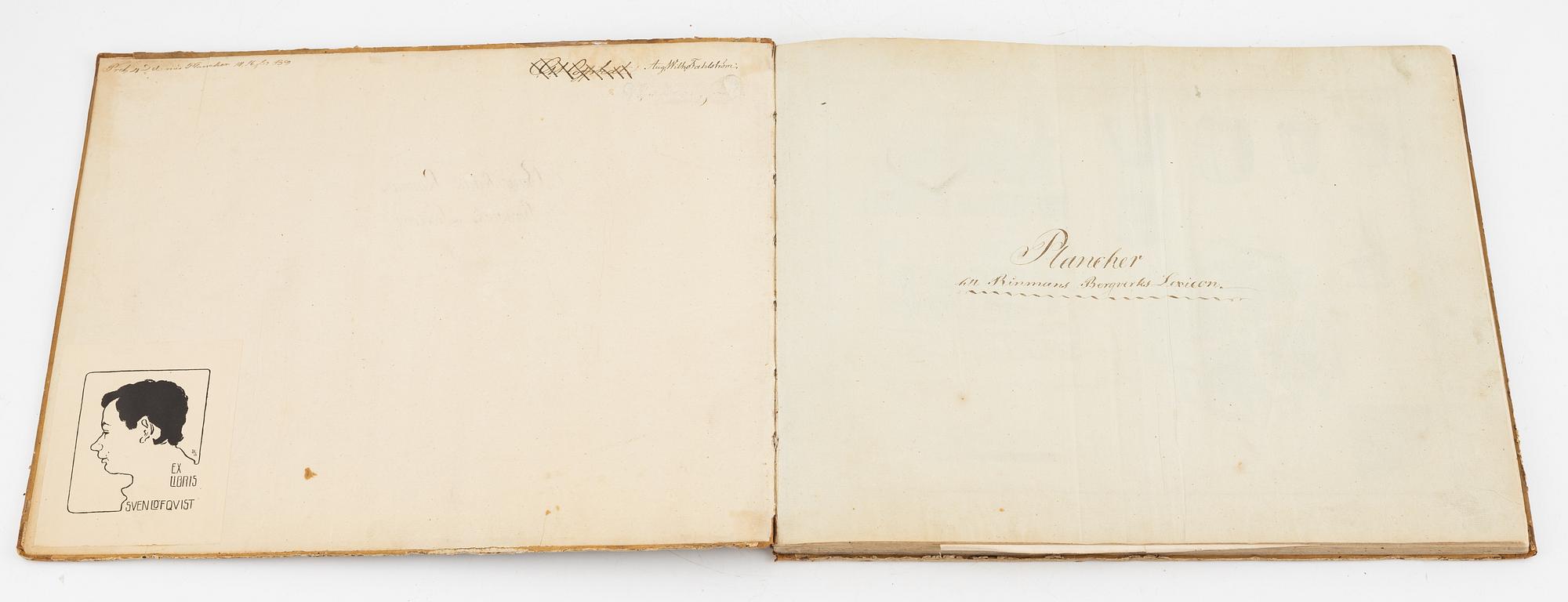 Bergwerks-lexicon 1788-9 med atlasdelen, sonsonens exemplar.