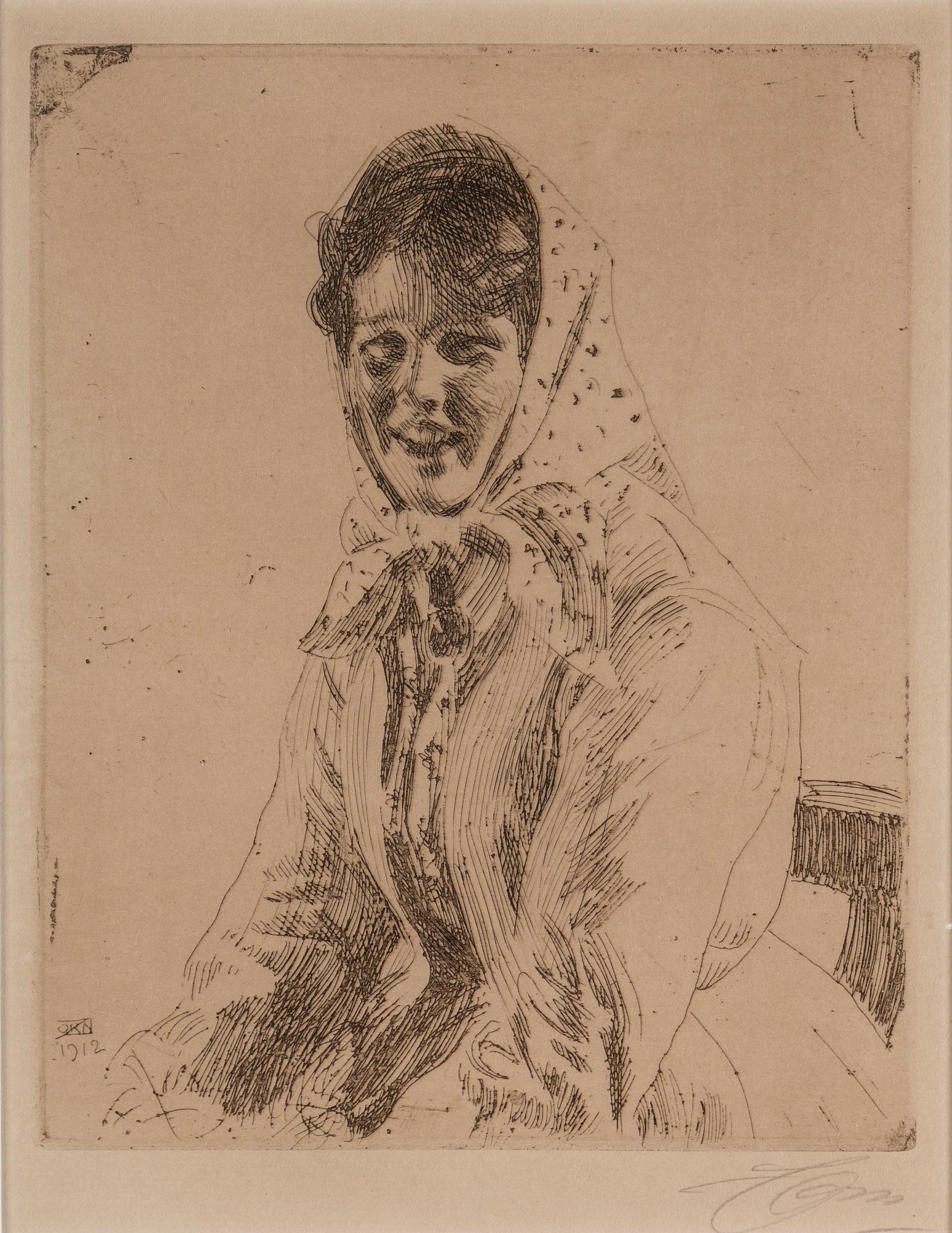 ANDERS ZORN, etching, 1912, signed in pencil.