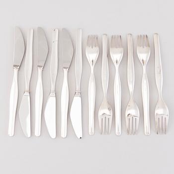 TAPIO WIRKKALA, A 57-piece set of 'Tapio' silver cutlery, Hopea-/Kultakeskus, Hämeenlinna, Finland 1961-76.