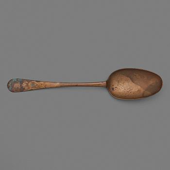 A serving spoon by Isak Gråsten (1770-1821), Wedevågs bruk.