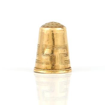 FINGERBORG, guld 18K, Jacob Engelberth Torsk, Stockholm 1872. Vikt ca 2 gram.