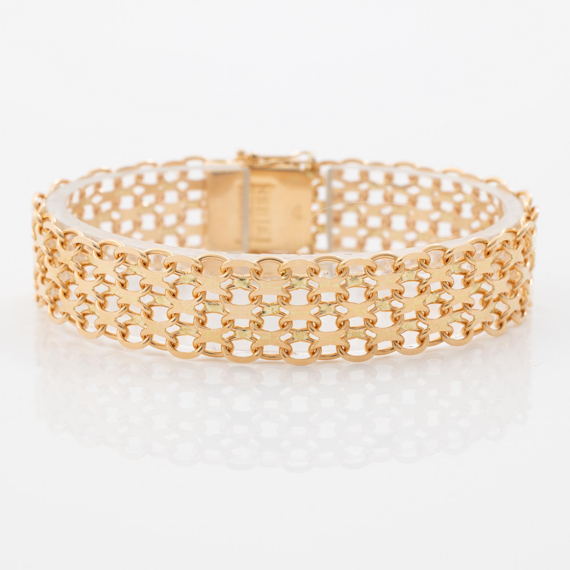Armband 18K guld, X-länk.