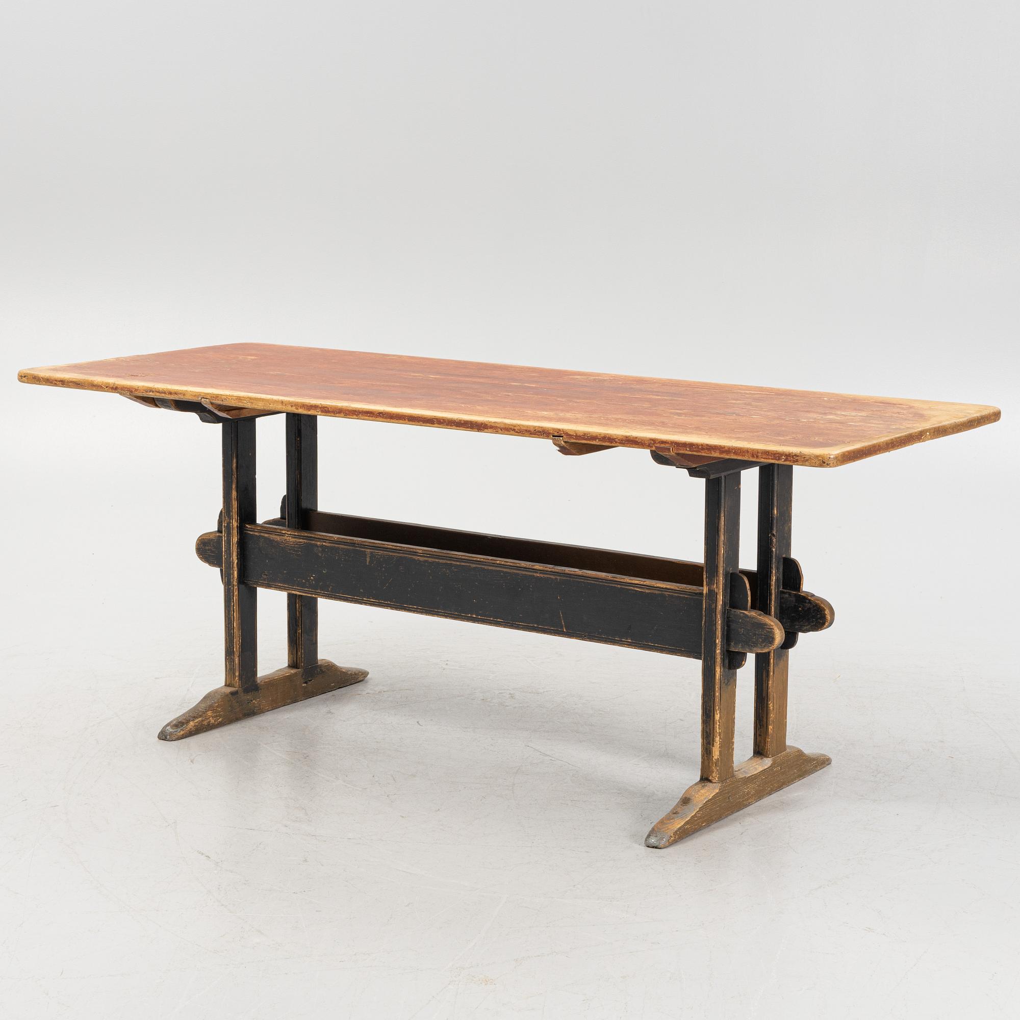 Bockbord med låda, allmoge, 17/1800-tal.