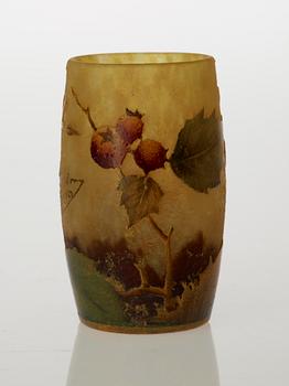 A Daum Art Nouveau glass vase, Nancy, France.