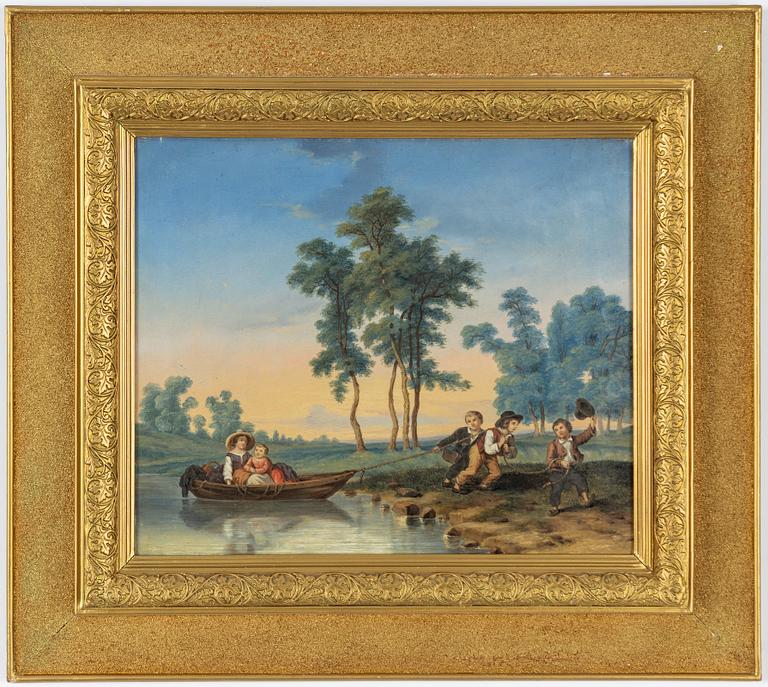 Unknown artist, 19th century, Along the canal.