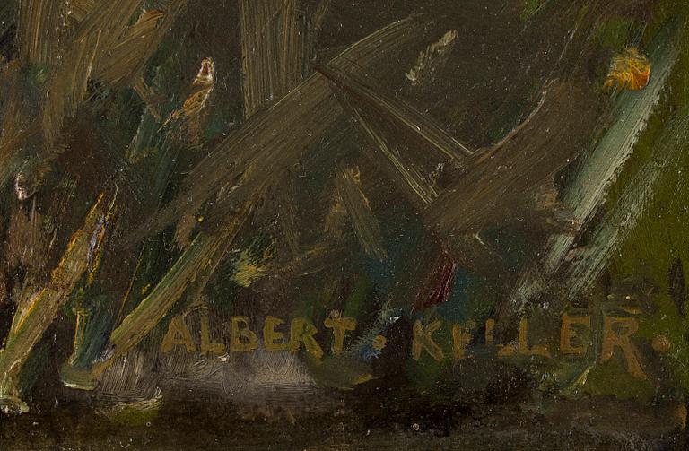 ALBERT VON KELLER. Tillskriven. Olja på pannå, signerad.