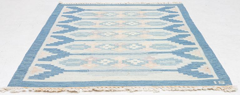Ingegerd Silow, a flat weave rug, signed IS, c. 195 x 140 cm.