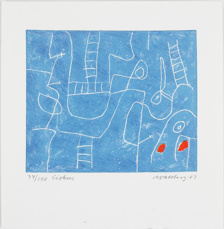 BENGT WALLBERG, färglitografi, 2 st, signerad, numrerad 30 respektive 34/190.