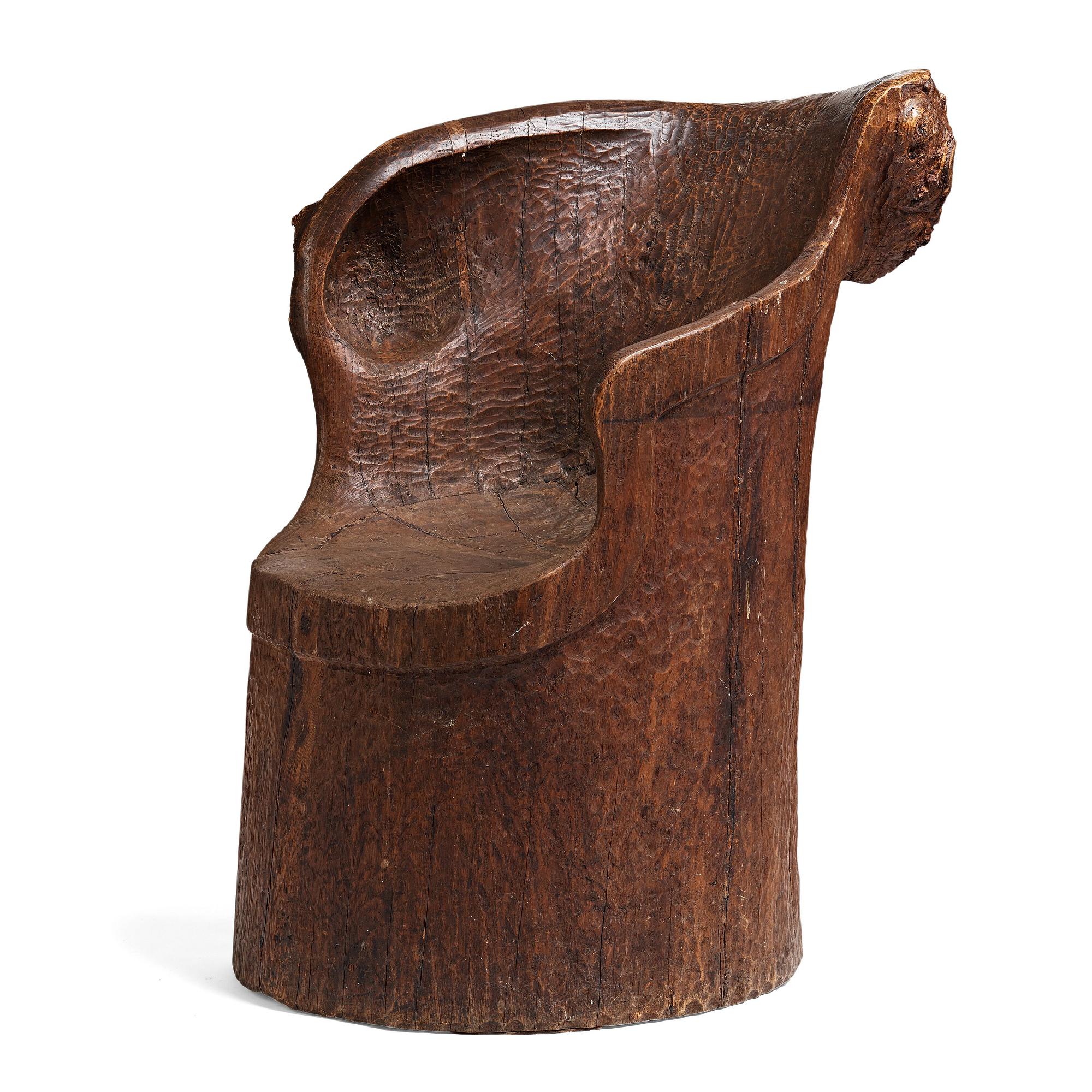 A Swedish folk art pine chair, early 20th Century.
