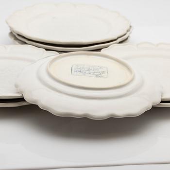 Birgitta Watz, plates, 8 pcs, faience, Rococo style, 1970s.