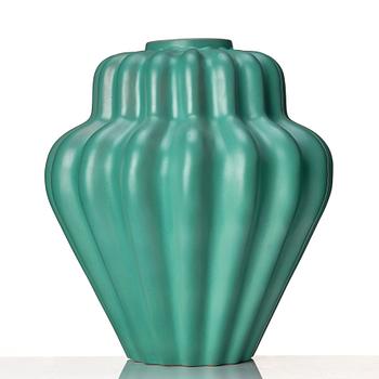 Ewald Dahlskog, two faience vases, Bo Fajans 1930's.