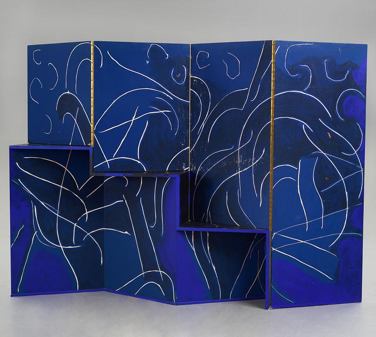 Steven Sorman, Woodcut, lithograph & screenprint on Okawara handmade paper mounted to wood screen, signed.