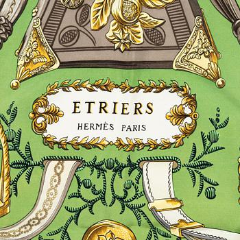 Hermès, two scarves "Nefs d'Or" and "Etriers".