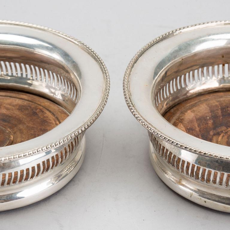 2 pcs of coaster, silver plated, 20th century,