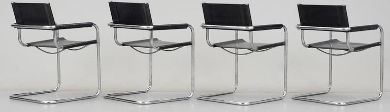 KARMSTOLAR, 4 st, Bauhaus-typ, Fasem, 1900-talets andra hälft.