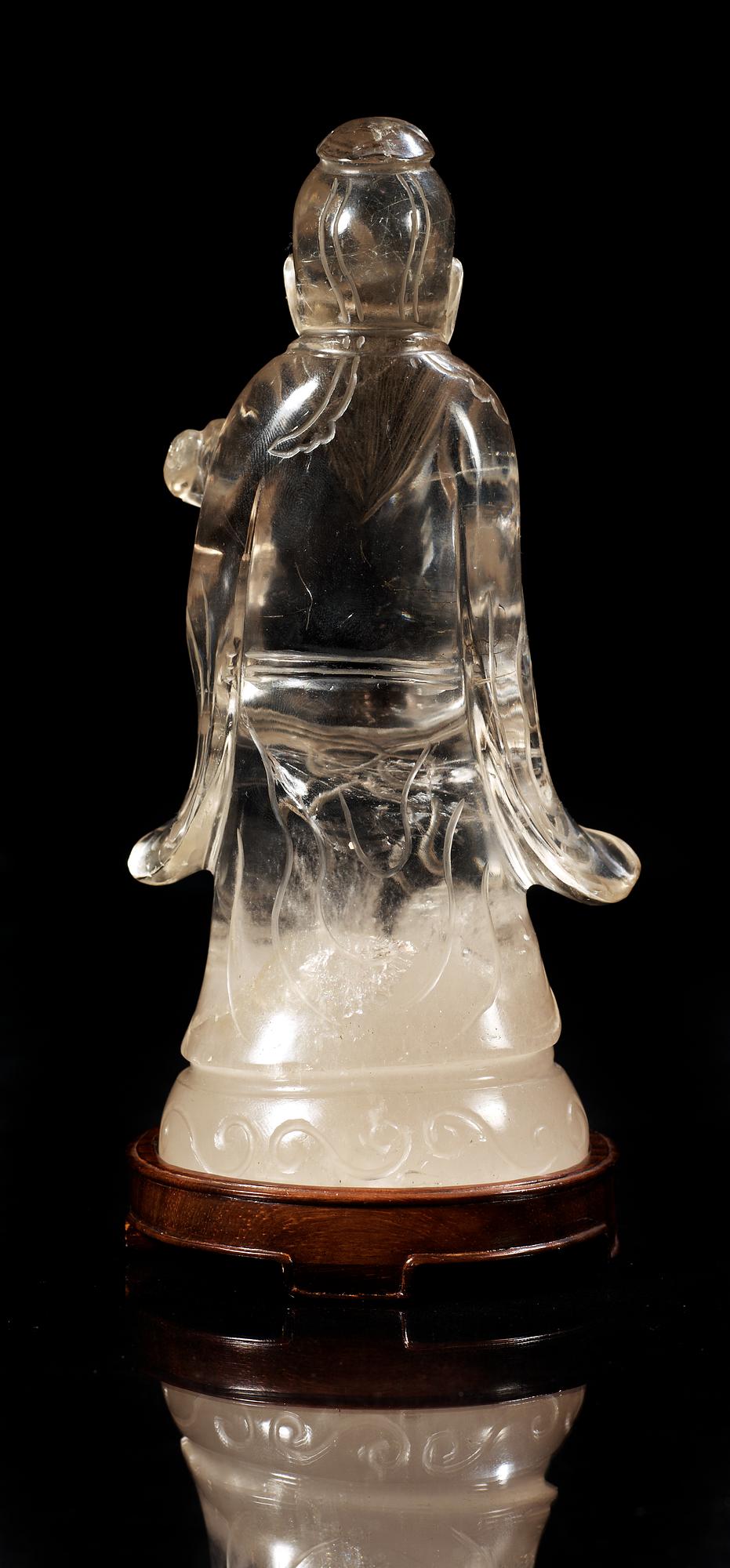 A rock chrystal figure of Shoulau, late Qing dynasty.