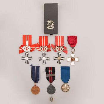 A set of seven mid 20th Century Finnish orders and medals.