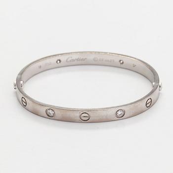 Cartier, bracelet "Love", 18K white gold, brilliant cut diamonds.