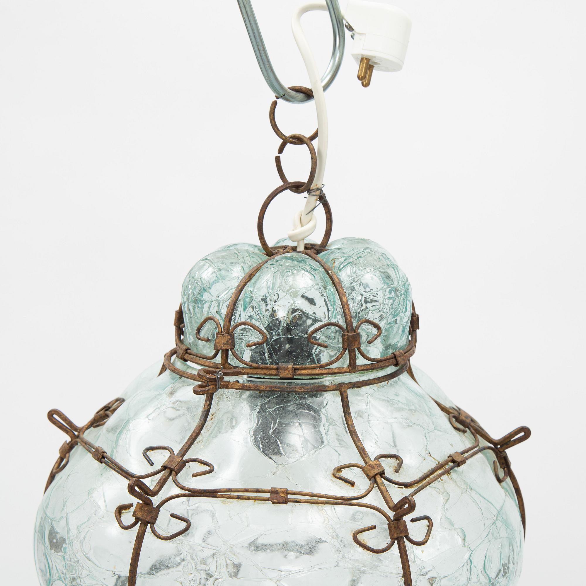 A pair of ceiling lamps, mid 20th Century.