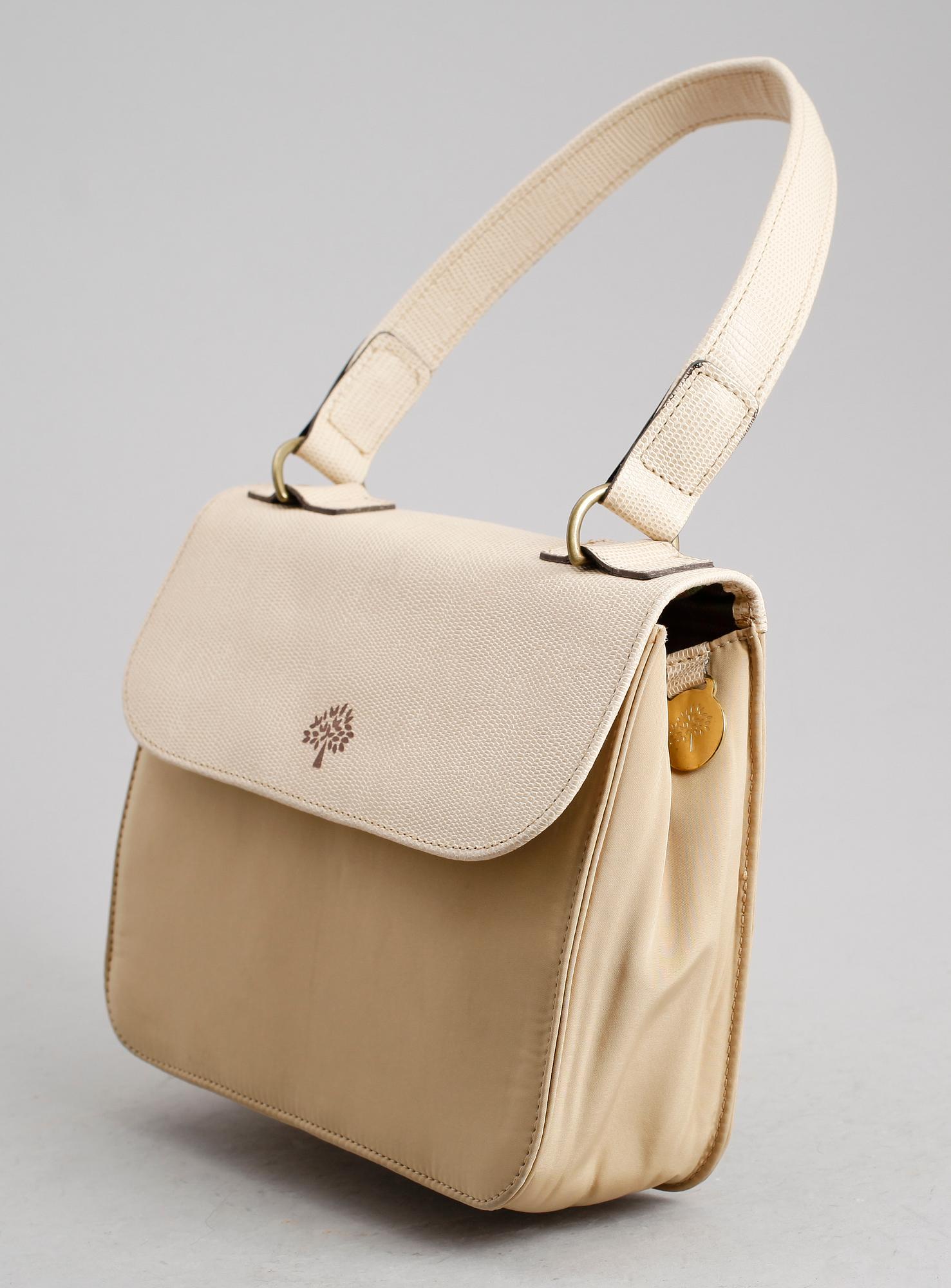 HANDVÄSKA, Mulberry, textil och läder.