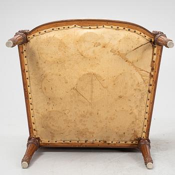 Bergère, 3 st, Louis XVI-stil, omkring år 1900.