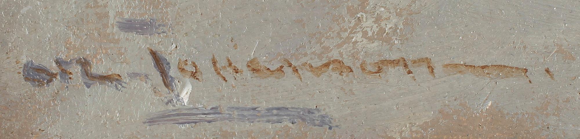 OKÄND KONSTNÄR, olja på duk, bär otydlig signatur.