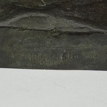 JOHAN AXEL WETTERLUND. Brons. Sign J.A. Wetterlund. Otydlig gjutarstämpel Scene (?) des bronzes, Bruxelles.
