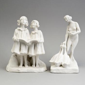 ALICE NORDIN, TWO PARIAN GROUPS, Gustavsberg 1918 and 1923.