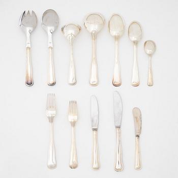A 57-piece silver cutlery set, model 'Old Danish', Cohr and MEMA, including Lidköping 1994.