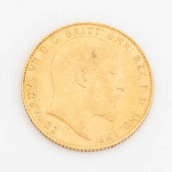 Edward VII, guldmynt, sovereign, 1907.