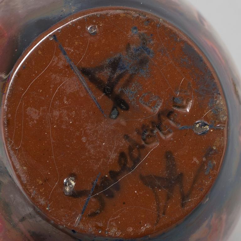 ALLAN EBELING, two earthenware vases, Gefle, first half of the 20th century.