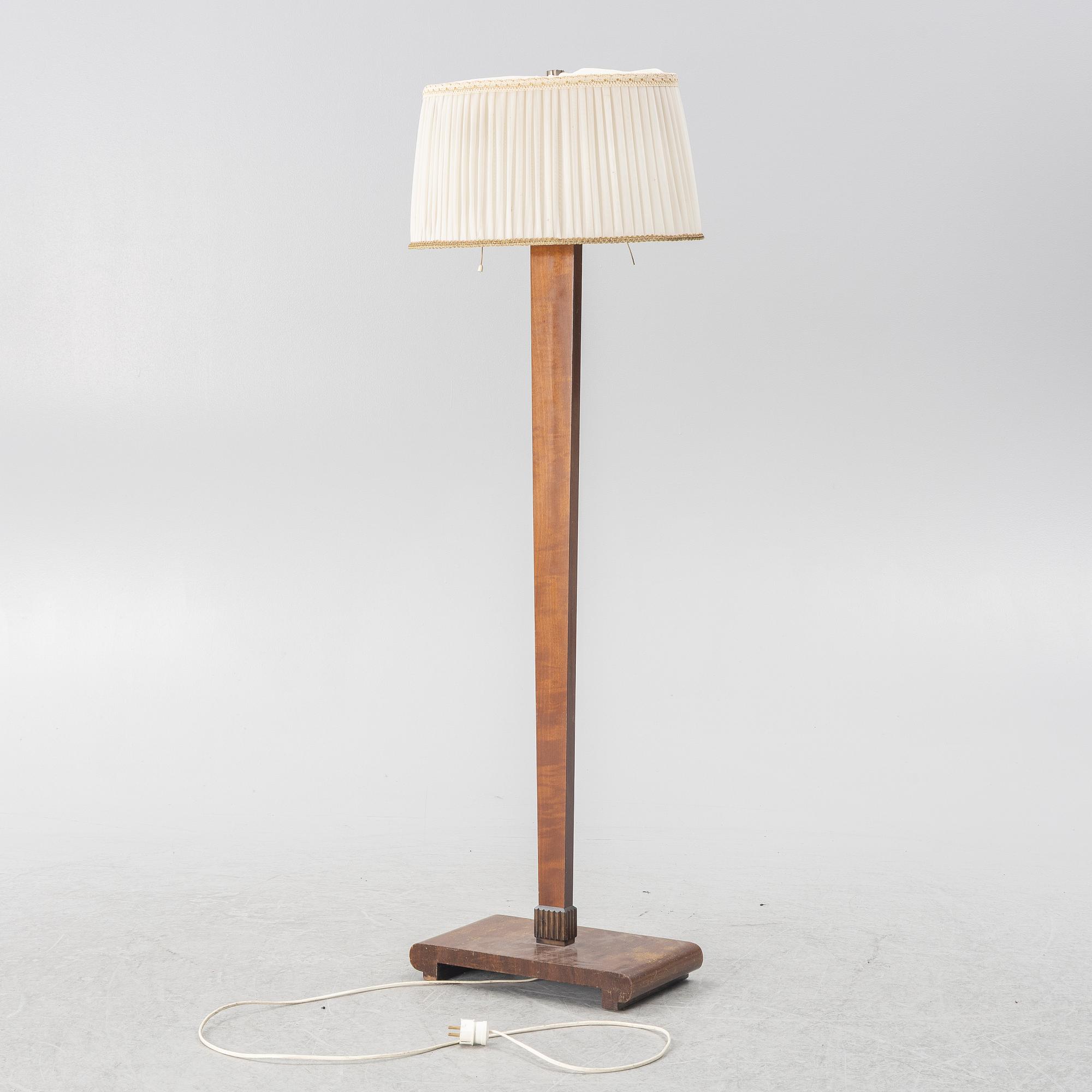 A floor lamp, Mjölby Intarsia, 1930s.
