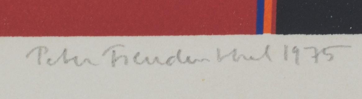 THREE PETER FREUDENTHAL, COLOURED PRINTS signed, dated 1975 and numbered 14/36.