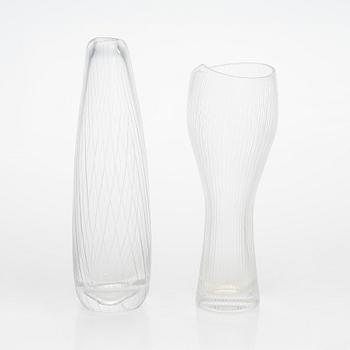 Tapio Wirkkala, 2 vaser, signerade Tapio Wirkkala, Iittala.