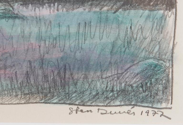 DUNER, STEN. Krita, sign o dat 1972.