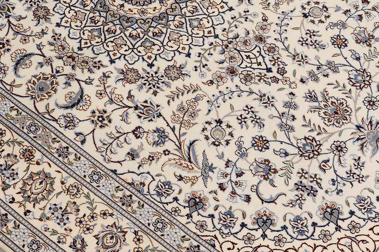 A carpet, Nain part silk s.k 6 LAA, 238 x 148 cm.